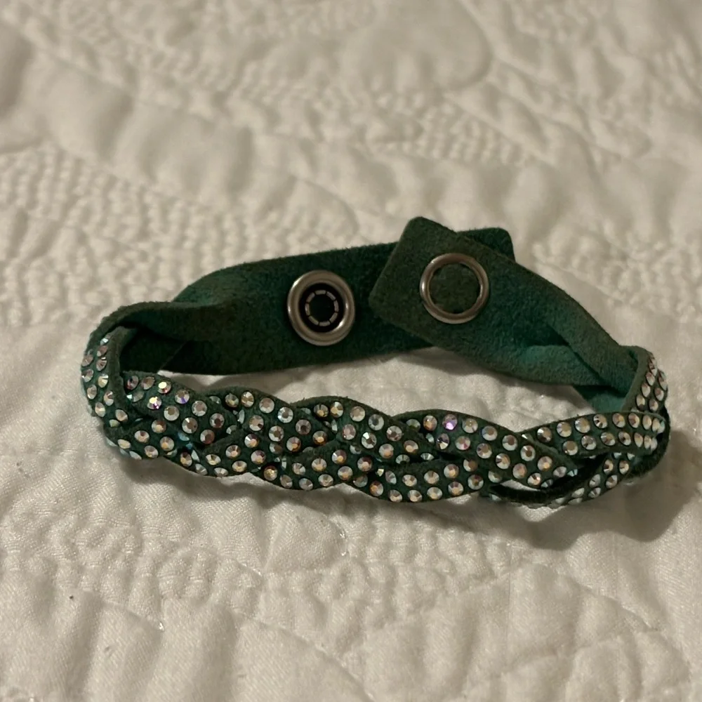 Swarovski and suede braided bracelet